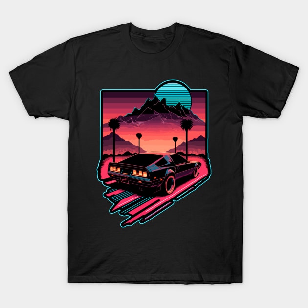 1980s Cyber Summer's Night Rider by gnarly T-Shirt by ChattanoogaTshirt